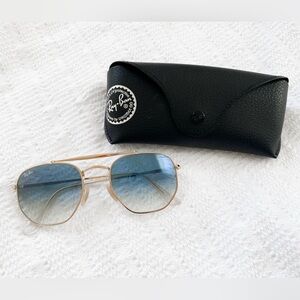 Ray-Ban RB3648 The Marshal Gold Sunglasses Blue Gradient